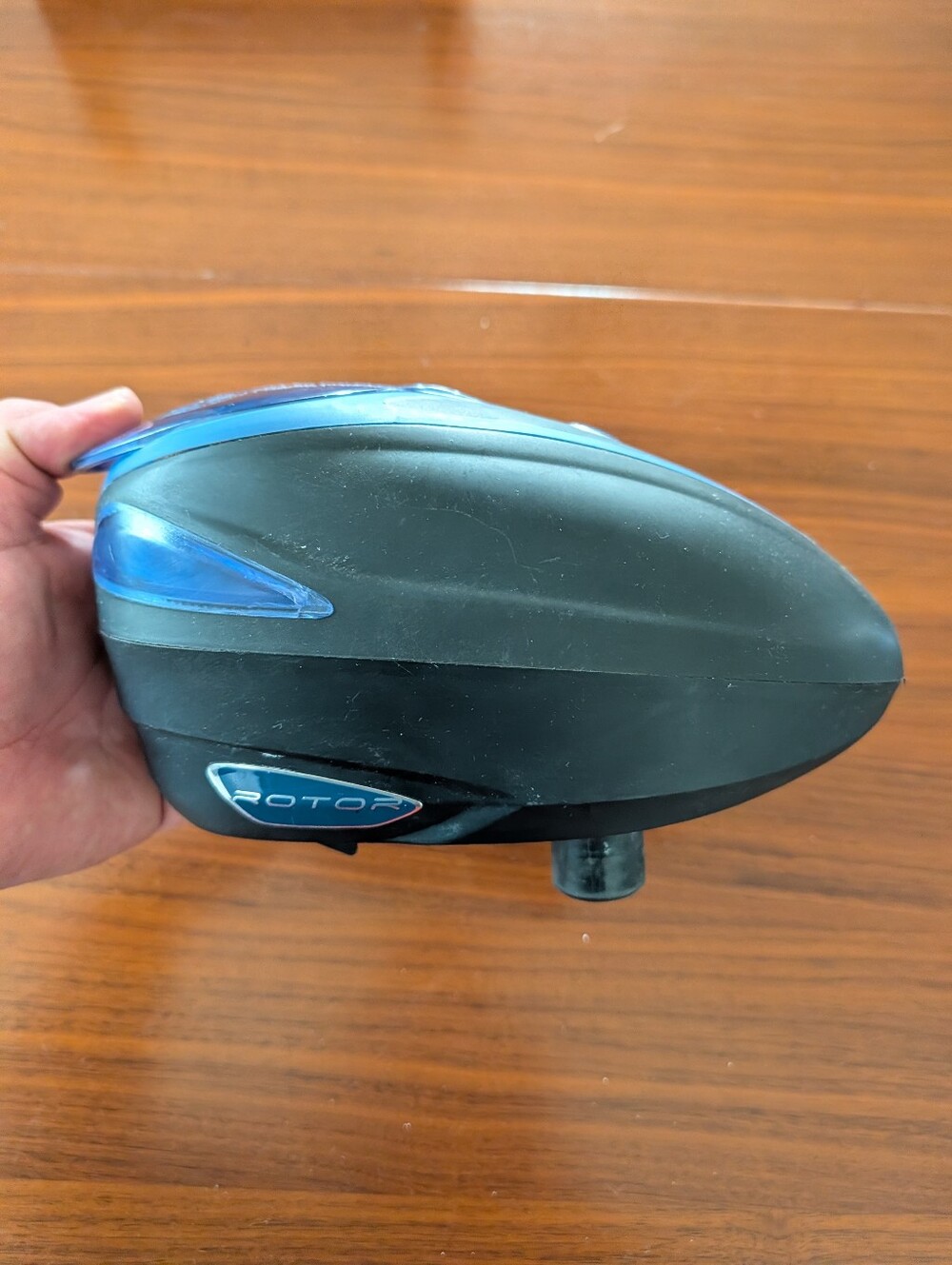 Dye Rotor Paintball Electric Hopper Blue Accents Broken Lid - Picture 3 of 11